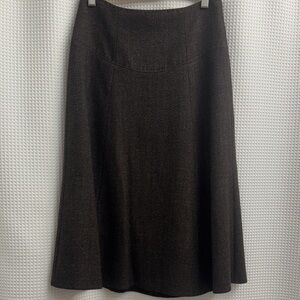 Elie Tahari Dark Brown A-Line Skirt